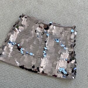 Abercrombie Sequin Mini Skirt - Silver and Pink